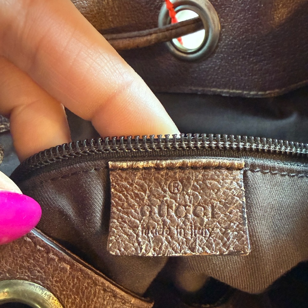 Gucci Vintage GG Canvas Leather Bucket Bag‎ with Aftermarket Strap - Picture 12 of 12